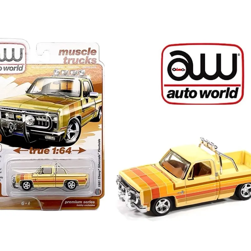 Auto World 1981 Chevy Silverado Fleetside Diecast Car Model, Retro Gifts for Collectibles Enthusiasts