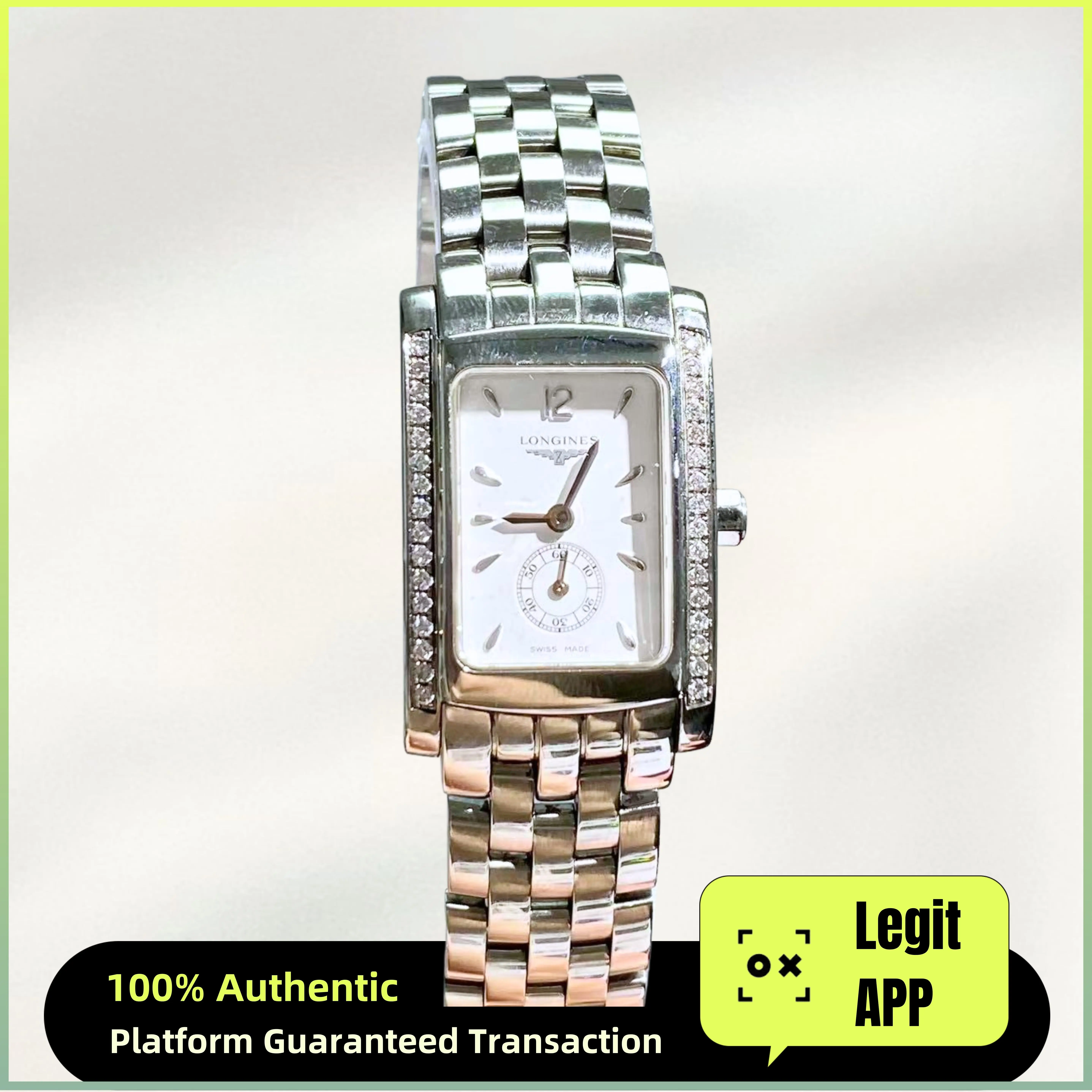 Longines Vintage Quartz Steel 20mm White Dial Original Diamond 13763818