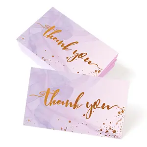 50pcs Elegant Purple Business Thank You Cards - Perfect for Gifts, Parties, Weddings and Any Occasion, Business Appreciation Notes for Online Retail, Small Business, Customer Pack Inserts, Greeting Card