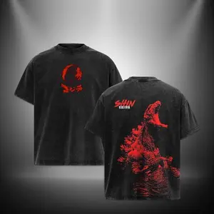 Shin Godzilla V2 Retro Vintage Menswear Gift movie fans Top Apparel Classic Oversized Seamless Simple Straight Man Clothes Cotton designer shirts Movie Shirt, graphic tees, men gifts, ,Graphic Streetwear T-shirt