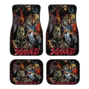 Universal Car Floor Mats Set, Thick Printed Design Style, Fits Tesla Model Y, Small Cars, Suvs, Halloween Christmas Gift