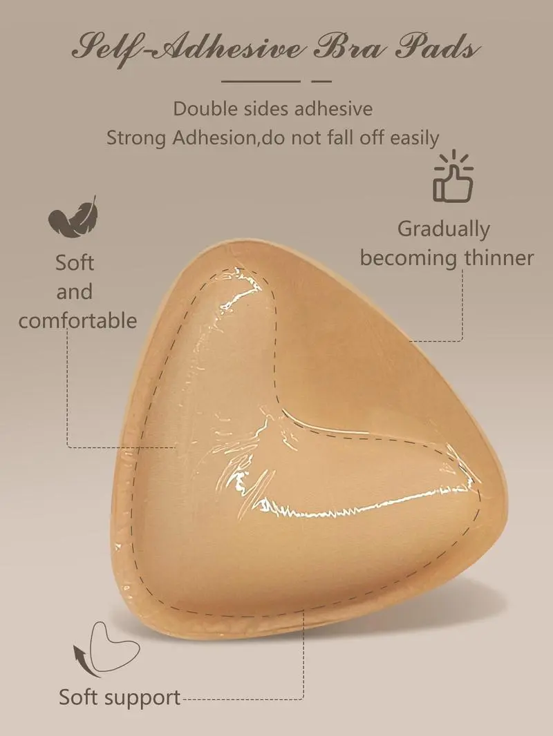 Women's Removable No Closure Bra Insert Pads - Double-Sided Adhesive Ultra Lift Invisible Push-Up Sticky Accessories for Bridal Bikinis, Strapless Sports Bras, Lift Padding Inserts, Invisible Bra Accessories