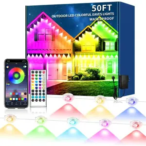 SEGRASS Permanent RGB Eaves LED Lights, IP67 Waterproof Outdoor Landscape Fixtures, Custom DIY Scene Modes, Multicolor Decorative String Lights, Ideal for Home, Backyard, Party and Outdoor Garden Decoration
