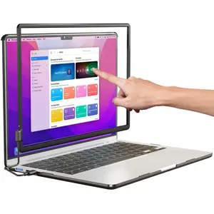 10-Point Infrared Touch Screen Frame for MacBook Air 15 Inch, High-Precision Magnetic Touchpad, Trackpad Activator with Multi-Gesture Control, Ultra-Thin Hard Shell Case & Passive Stylus Pen Included