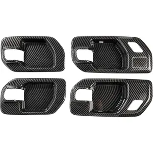 for Chevy Silverado 1500 GMC Sierra 1500 2019-2026 Sierra Silverado 2500 3500 HD 2020-2026 Accessories Interior Door Handle Bowl Cover Trim ABS Carbon Fiber Pattern (5-Door)