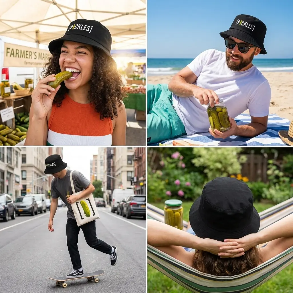 Pickle Cap Hat by [PICKLES] - PICKLED MERCH - Stylish Bucket Hat with Premium Materials for Eye Protection & Fashionable Look