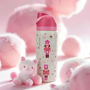 Owalaa cute pattern 32oz/945ml stainless steel insulated water bottle with straw,for daily sports outdoor,perfect gift