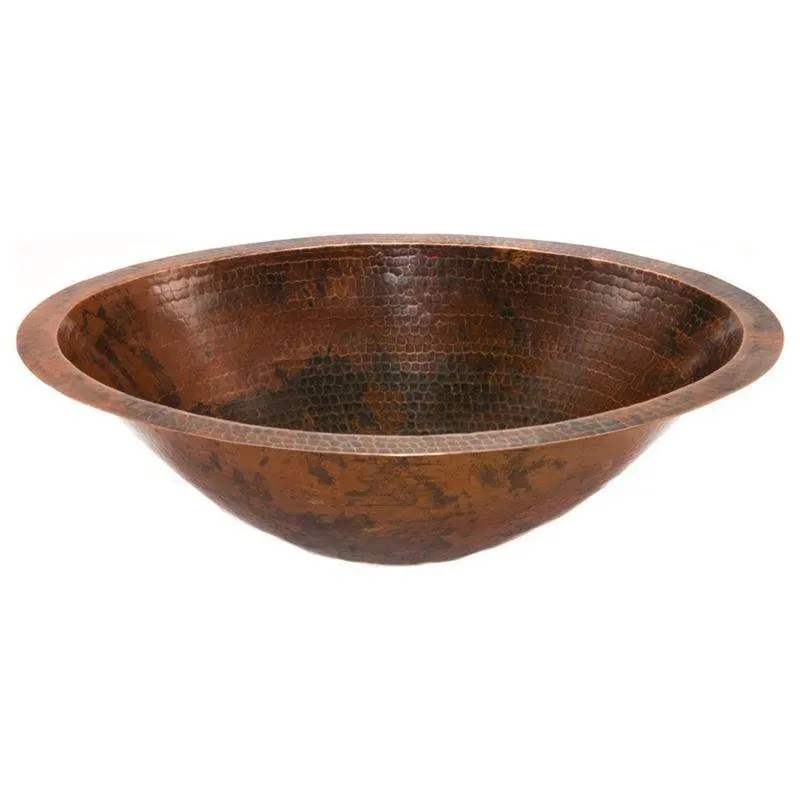 Master Bath Oval Under Counter Hammered Copper Bathroom Sink