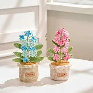 Forget Me Not Crochet Flowers – Handmade Yarn Bouquet, Knitted Yarn Plant Gift for Desk Decor, Mother's Day, Shelf Ornament, or Baby Gift