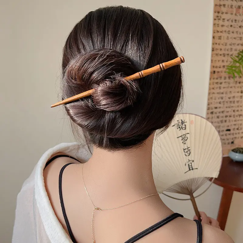 5 Pieces Hair Chopsticks Bamboo Shape Hair Sticks, 6.9 Inch Wooden Chinese Chopstick Hair Stick Vintage Handmade HairPin Retro Hair Sticks For Buns Hair Accessories For Long Hair Women Girls hair clip flat claw clip