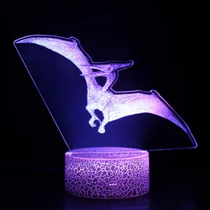 Acrylic carved 3D desk lamp, small night light, dinosaur shaped light, remote control LED visual stereoscopic night light 2