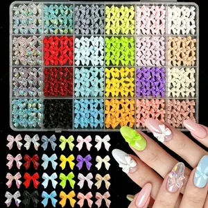 Sweet Bow Nail Art Accessories Set, Vibrant Ribbon Design, DIY Handmade Decorations, Perfect for Phone Case Styling & Manicure Enhancements