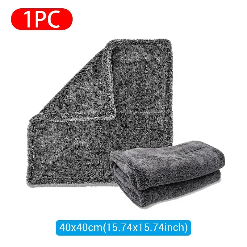 BEAR FORCE 1200GSM Twist Loop Car Drying Towel - Super Absorbent Microfiber Car Wash Towel, Detailing Cleaning Cloth for Home Care Cleaning Supplies, Car Wash Microfiber Towel