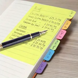Color-coded Sticky Notepad, 1pc Self-adhesive Index Tabs & Notes for Organization, Student & Office Supplies with Removable Labels