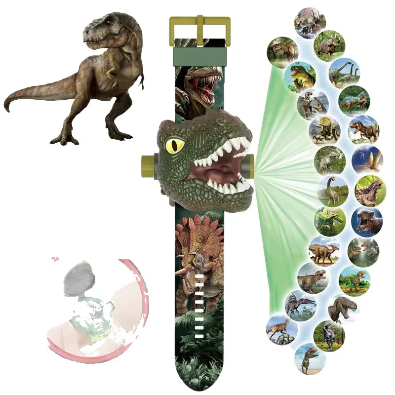 Dinosaur Watch Flashlight Projection Toy, Educational Pattern-Projection Gift for Kids (Science & Technology Toy)