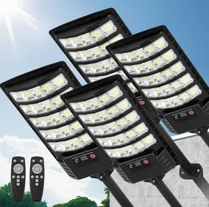 4-Pack Solar Flood Lights Outdoor,5AH High Power Solar Security Parking Lot Lights Dusk to Dawn with Motion Sensor Light 5 Modes,7000k Daylight with Remote Control for Wall,Backyard