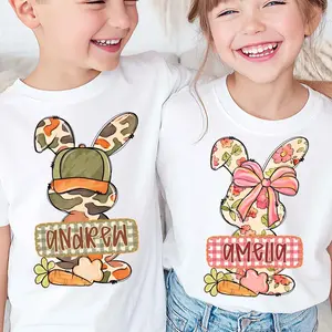 Custom Easter Bunny Name Shirt – Personalized Youth Coquette Spring Tee for Boys & Girls