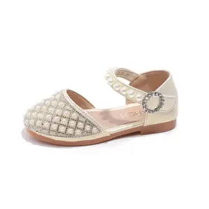 Girls LeatherShoesChildren's Crystal Shoes New Little Girls Princess Shoes Fashion Shiny RhinestoneDance Shoes
