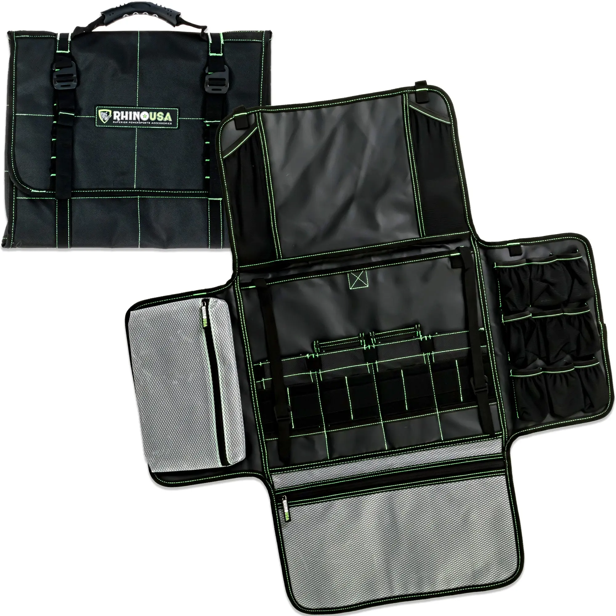 Rhino USA Camping Kitchen Organizer: Ultimate Overland Camp Accessory For Outdoor Cooking, Spice Rack, Utensil Storage and More!