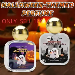 Halloween Limited Edition Sandalwood Perfume, Long-Lasting Neutral Non-Irritating Scent, Halloween Theme Design, 50ml1.69oz