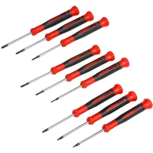 9- Precision  Set | Phillips #0, #00, #000 | Flat 1.5mm, 2.0mm, 2.5mm | Torx T5, T6, T7 | Durable Chrome Vanadium Steel Shaft,  Tip,  Grip, and Swivel End Cap