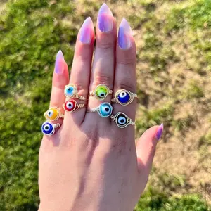Evil Eye Wire Wrapped Rings