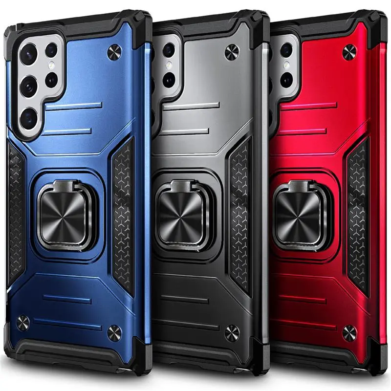 Case For Samsung Galaxy S22/S22+/S22 Ultra, Ring Stand Cover w/ Screen Protector