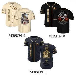 [Music Country Jersey] - George Strait Collection Baseballs Jersey - George Strait 2026 Tour Baseballs Jersey - George Strait 50th Anniversary Baseballs Jersey - Gift for Friends