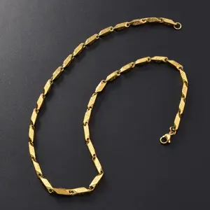 1pc Fashion Geometric Minimalist Auspicious Pattern Stainless Steel Necklace for Men and Women