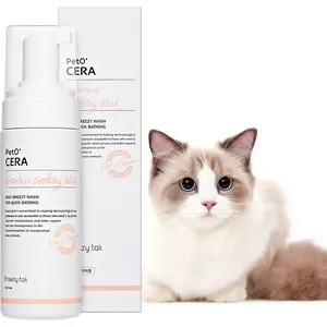 PetO'Cera Waterless Cat Shampoo | Cat Dry Shampoo | No Rinse Foam Wash for Cat | Shorten Bath Time for Cats | Feline Skin & Coat Care | Safe & Easy to Use | 5.07oz