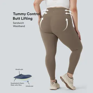 Halara Plus Size UltraSculpt High Waisted Butt Lifting Tummy Control Shaping Training Leggings with Side Pockets