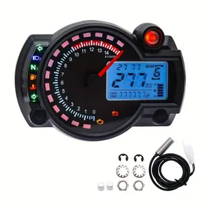 7-Color Adjustable Universal LCD Digital Speedometer for Motorcycles - Dashboard Odometer with ABS Material, No Battery Needed, Includes Mounting Hardware, Motorcycle Speedometer|Modern Motorcycle Accessories|Durable ABS Material