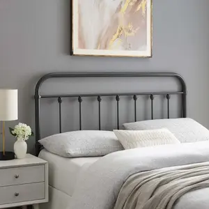 Modway Sage Twin Metal Headboard in Gray