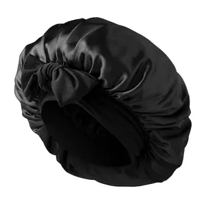 VelvaRush Satin Sleep Bonnet - Haircare Accessory for Curly, Natural Hair - Heatless, Adjustable, Stay-On Overnight Protective Cap