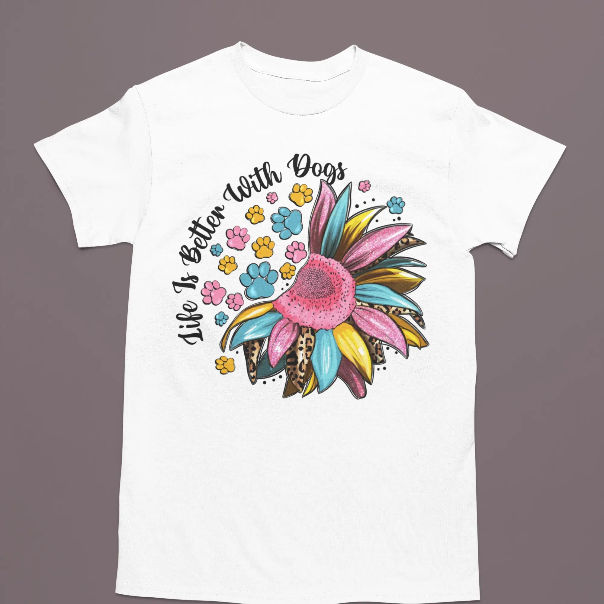 Life is Better with Dogs Cute T-Shirt - Adorable Dog Graphic for Dog Lovers, Comfortable Everyday Wear, Perfect for Outings