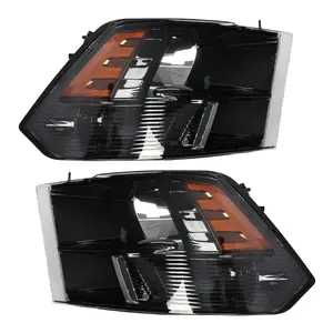 Nakkaa Halogen Headlight Assembly Driver Passenger with Bulbs Compatible with Dodge Ram 1500 2009-2018 Ram 2500 3500 2010-2018 Black Housing Amber Corner Front Left Right Headlamp 68001485AG 68001484AG
