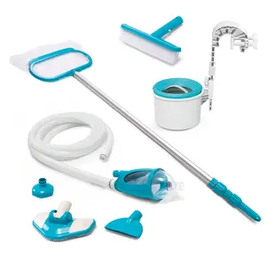 Intex Deluxe Pool Automatic Surface Skimmer and Maintenance Kit w/ Vacuum & Pole