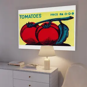_ Vintage Indian Tomato Label - Fruit Graphic,Logos, Graffiti, Comics, Retro, Educational (Children), Posters, Canvas Art.