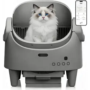 Automatic Cat Litter Box, Top-Open Self Cleaning Cat Litter Box with 15-Layer Safety Protection, Smart App Control, Large Capacity & Odor Control, Multi-Cat Friendly Electric Litter Box