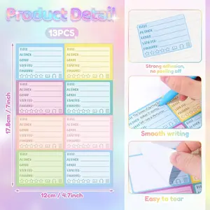 13 Sheets Book Review Stickers for Students, Self-Adhesive Reading Annotations, Ideal for Back-To-School Gifts, Track Reading Progress