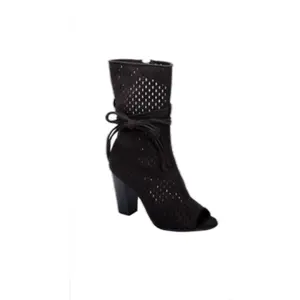 Women’s Peep Toe Booties W/Side Tie Detail