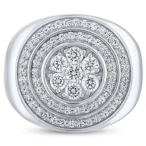 2Ct Men's Diamond Ring Anniversary Polished Band White or Yellow Gold Lab Grown