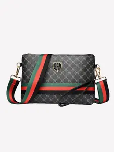 Men's Wrist Strap Crossbody Bag, Large Handbag, Fashion Versatile Shoulder Bag, Big Capacity Portable Plaid Design Side Pocket, Fashionable Shoulder Bag