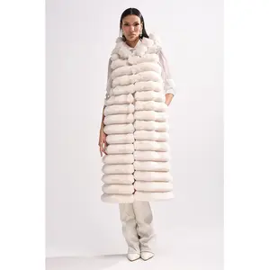 POPPY FAUX FUR HOODED VEST POPPY FAUX FUR HOODED VEST