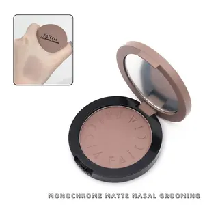 Hand-pinched nose effect! Cement gray nose shadow contouring palette with matte brown tones, reducing swelling, creating three-dimensional look, single-color, shrinking eye shadow, contouring, suitable for women, natural color development, suitable for