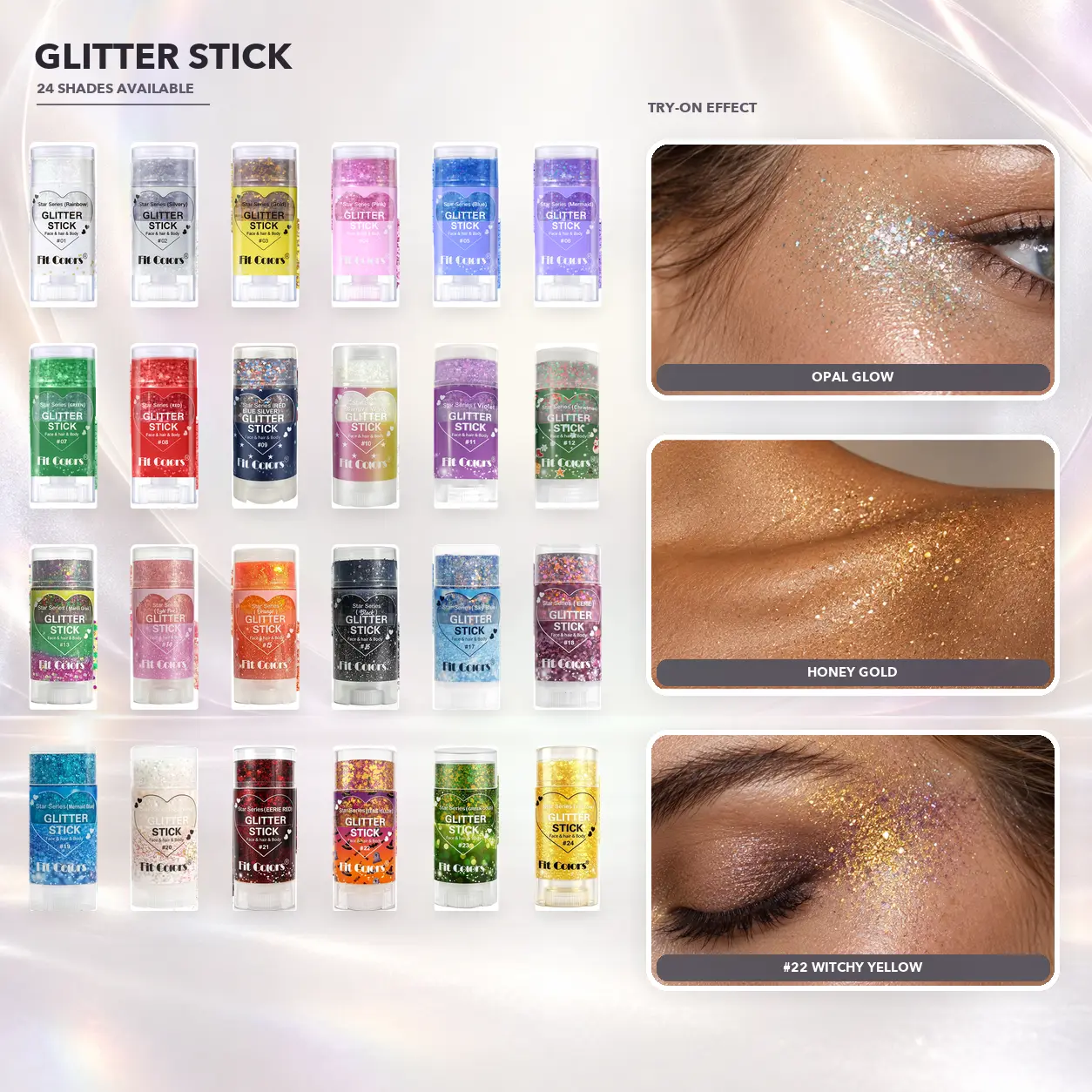 Dazzle Body Glitter Stick, Holographic Face, Hair & Body Glitter Makeup, Color-Shifting Shimmer Stick for Festival, Rave, Party & Costume Looks