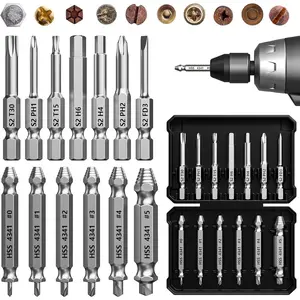 Damaged Screw Extractor Set,13 Pcs Bolt Extractor Set, Stripped Screws Nuts &  Drill Bit Tools for Easy Removal of Rusty Broken Screw,Christmas Stocking Stuffers for Men Adults Him,Mens Gifts