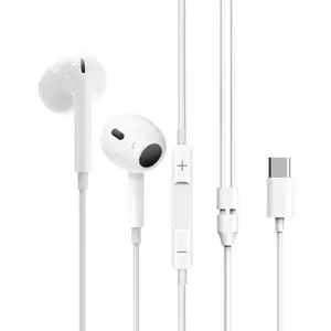 S06 USB Type C Headphones for iPad Pro & iPhone 15 Series, HiFi Stereo Wired Earbuds with Mic & Volume Control, Universal Compatibility
