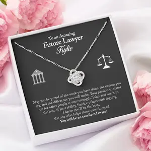 Personalized Law Student Gift, Future Lawyer Gift Necklace, Law School Graduation Gift, Law School Gift, Lawyer Graduation Pendant Necklaces styles On Birthday, Christmas, Anniversary. Necklace Jewelry With Meaningful Messages Card & Box