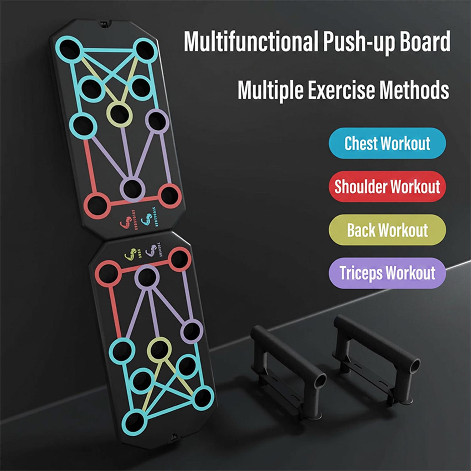 Unisex Color-Coded Push Up Board - Portable Functional Strength Workout Equipment, Non-Slip Handles Muscle Trainer for Home Workouts, Chest & Abs At-Home Gym Accessory
